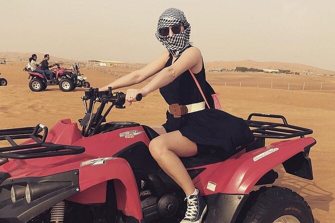 Exciting Morning Desert Safari & Thrilling Quad Bike Ride - Taking control on the quad bikes