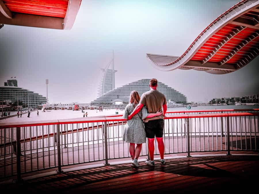 From Abu Dhabi: Dubai Full-Day Sightseeing Tour - Dubai Marina and Jumeirah Beach from the road