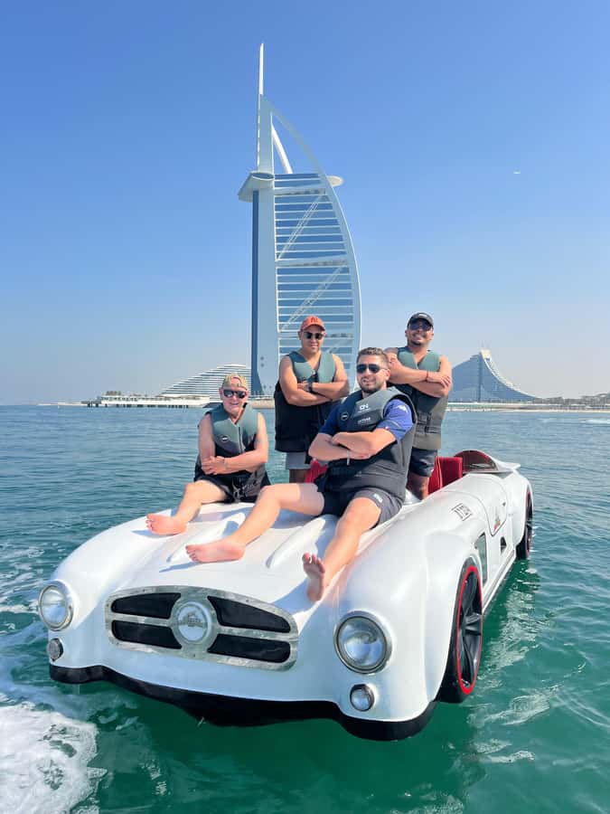 Jet Car: Squad Goals, 4 Seats. 1 Epic Ride Dubai - The Burj Al Arab photo stop