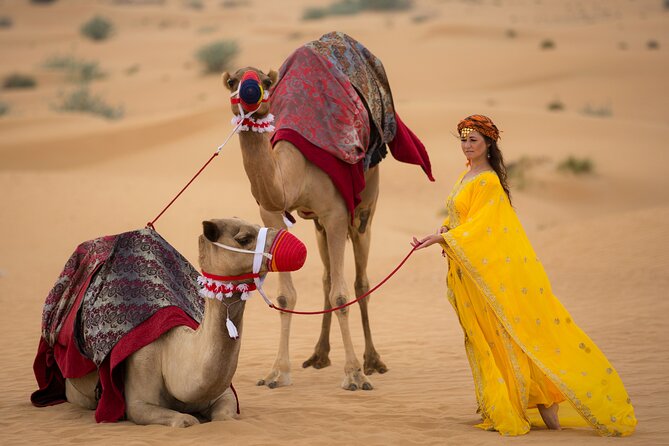 Morning Red Dunes with Camel Ride, Sandboarding and Refreshments - Falcons, Arabic coffee, and Lukaymat