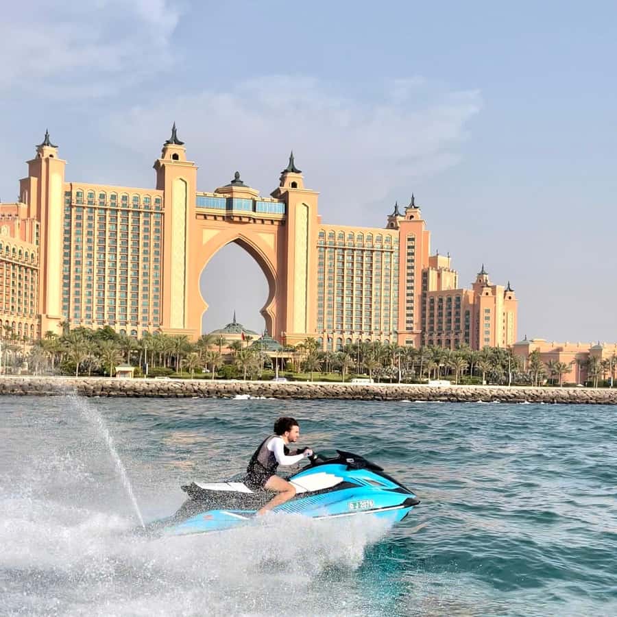 Palm Jumeirah: 1.5-Hour Guided Jet Ski Tour - Palm Jumeirah and the Atlantis view