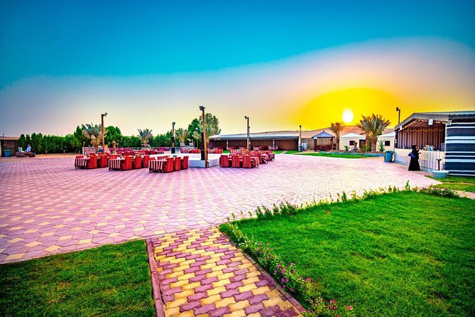 Premium Desert Safari Sharing Transfer with 5<em> Unlimited Buffet – From Dubai to the red dunes at Lahab’ /></p>
<p><p>Pickup begins around 4pm from your Dubai hotel, private rental, or the port. The exact road time depends on the day’s collection route. One particularly unhappy account described a long transfer caused by pickups in Old Town and Marina, while other accounts praised drivers for arriving on time and sending pickup details by WhatsApp.</p>
</p>
<p><p>That difference tells you what to expect from a shared safari. You save money, but you do not control the order of pickups or your seat in the vehicle. If comfort and timing matter more than price, a private vehicle would remove the main weakness of this arrangement. For a normal evening out, though, shared transport is the standard trade-off.</p>
</p>
<p><p>The drive takes you away from Dubai’s towers and roads toward the red dunes of Al Lahbab. Once you reach the desert, the mood changes quickly. Sand replaces pavement, the horizon opens up, and the vehicle becomes part of the attraction rather than just a shuttle.</p>
</p>
<p><p>The advertised group vehicle is a 4×4 Land Cruiser with a maximum capacity of six people. That is a manageable number compared with a large coach, but the back seats can feel cramped, especially for a tall passenger. If you are over six feet, have mobility concerns, or strongly prefer a particular seat, ask about a private vehicle before booking rather than assuming the shared ride will assign seats by height.</p>
</p>
<div class="twil" style="margin: 20px 0; padding: 15px 0;"><p>More desert safaris in Dubai:</p><ul style="margin: 10px 0; padding-left: 0; list-style: none;"><li style="margin: 0 0 12px 0; padding: 0 0 12px 0; border-bottom: 1px solid #DEE4EB; line-height: 1.4;"><a href="https://theemiratestraveler.com/dubai-desert-safari-quad-bike-camel-ride-al-khayma-camp/">Dubai: Desert Safari, Quad Bike, Camel Ride & Al Khayma Camp</a><br><span style="font-size: 0.82em; color: #555;"><span style="color: #F2B705;">★</span> 4.9 · 68,962 reviews</span></li><li style="margin: 0 0 12px 0; padding: 0 0 12px 0; border-bottom: 1px solid #DEE4EB; line-height: 1.4;"><a href="https://theemiratestraveler.com/dubai-desert-safari-quad-bike-camel-ride-and-sandboarding/">Dubai: Desert Safari, Quad Bike, Camel Ride and Sandboarding</a><br><span style="font-size: 0.82em; color: #555;"><span style="color: #F2B705;">★</span> 4.9 · 43,505 reviews</span></li><li style="margin: 0; padding: 0; border-bottom: none; line-height: 1.4;"><a href="https://theemiratestraveler.com/dubai-desert-safari-with-bbq-dinner-quad-biking-options/">Dubai: Desert Safari with BBQ Dinner & Quad Biking Options</a><br><span style="font-size: 0.82em; color: #555;"><span style="color: #F2B705;">★</span> 4.9 · 20,485 reviews</span></li></ul></div><h2 id="the-25-to-30-minute-dune-bashing-run">The 25 to 30 minute dune-bashing run</h2>
<p> Unlimited Buffet – The 25 to 30 minute dune-bashing run’ /></p>
<p><p>The main desert ride lasts about 25 to 30 minutes. The driver lets air out of the tires and takes the Land Cruiser over the dunes, with steep climbs, sandy descents, and sharp turns. Several accounts describe the ride as surprisingly fast, with one person comparing the sensation to a roller coaster.</p>
</p>
<p><p>This is the part that receives the clearest praise. Drivers Jay, Akbar, Sameer, Syed Tariq, Asif, and Mohamad are singled out for friendly service, photo help, communication, or confident driving. A good driver makes a real difference here. You want someone who watches the passengers, explains what is happening, and adjusts the pace when needed.</p>
</p>
<p><p>Still, dune bashing is not a gentle scenic drive. You need a moderate level of physical fitness, and the vehicle can throw you from side to side. If you suffer from motion sickness, back problems, or dislike fast off-road driving, this may be the wrong desert outing for you. Avoid a heavy meal before the ride and tell the driver if you feel unwell.</p>
</p>
<p><p>There can also be traffic in popular dune areas. One poor experience described congestion and a rushed run, while other accounts found the driving exciting and memorable. The timing of the trip, the number of vehicles in the desert, and the day’s schedule all affect how open the route feels.</p>
</p>
<h2 id="sunset-photos-sandboarding-and-a-short-camel-ride">Sunset photos, sandboarding, and a short camel ride</h2>
<p><img width="669" height="446" decoding="async" src=