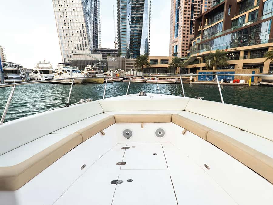 Private Boat Dubai: 36ft - The Burj Al Arab view
