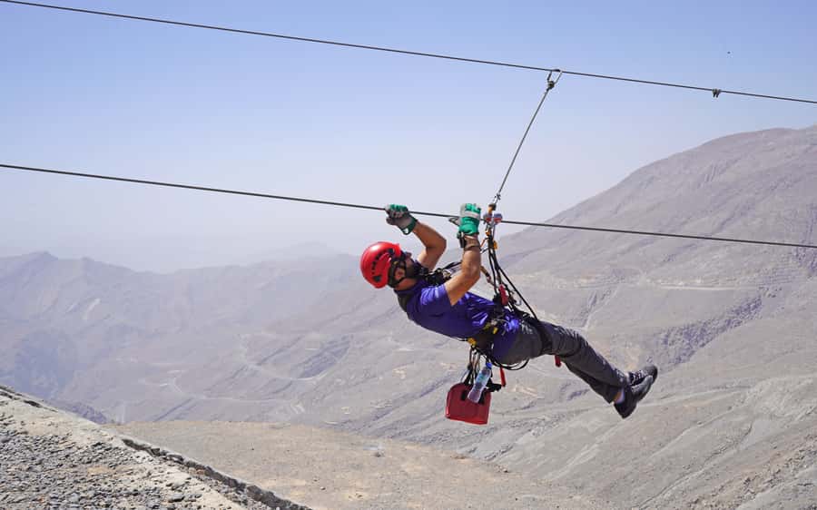 Ras al-Khaimah: Jais Sky Tour Zipline Adventure - Safety gear, clothing, and the first launch