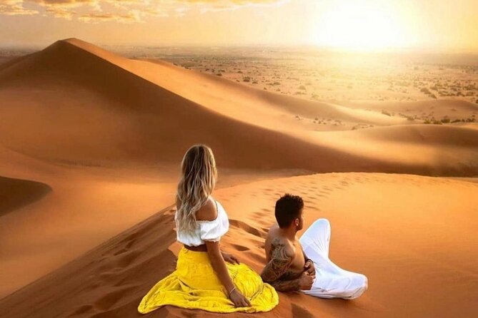Red Sand Lahbab Desert Safari Adventure - Sunset among the Lahbab dunes