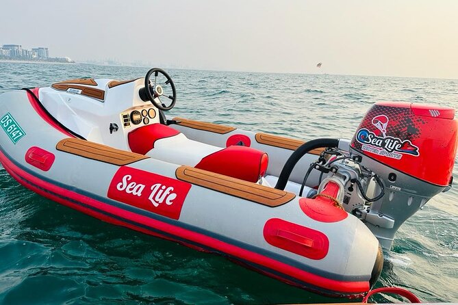 Self Drive boat tour Dubai : JBR, Atlantis and Burj Al Arab - JBR and Ain Wheel from the water