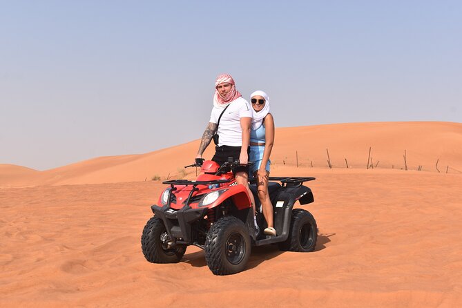 Sunset Desert Safari Quad bike Camel ride Sand Board & BBQ Dinner - Key points to know before booking