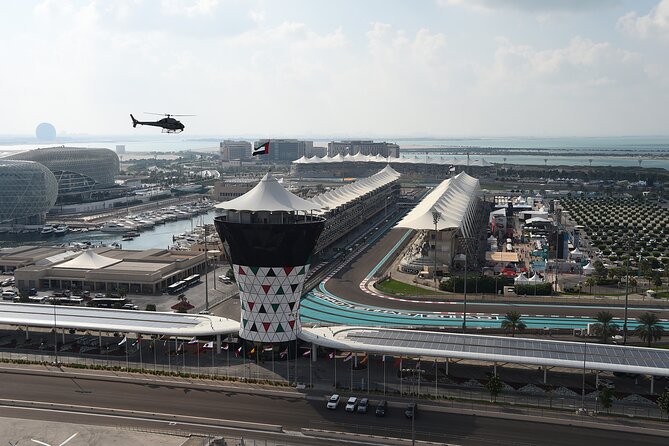 Yas Marina Circuit Tour - Pit support garages and the work behind fast stops